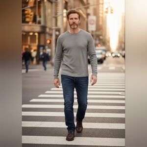 7 For All Mankind Austyn SZ 40 Men's Straight Leg Stretch Med Wash Jeans Denim